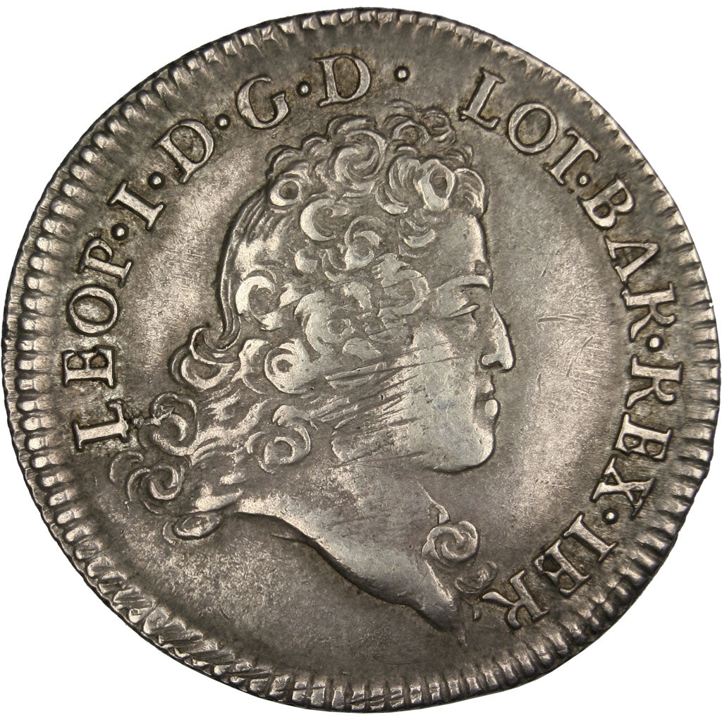 GERMAN STATES, 1/2 Thaler, 1724, Nancy, KM #103, AU(50-53), Silver, Boudeau...