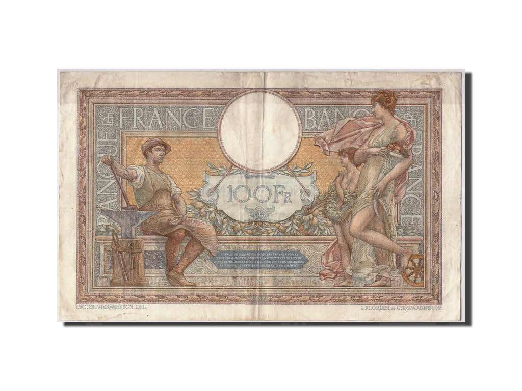Banknote, France, 100 Francs, 100 F 1908-1939 ''Luc Olivier Merson'', 1930