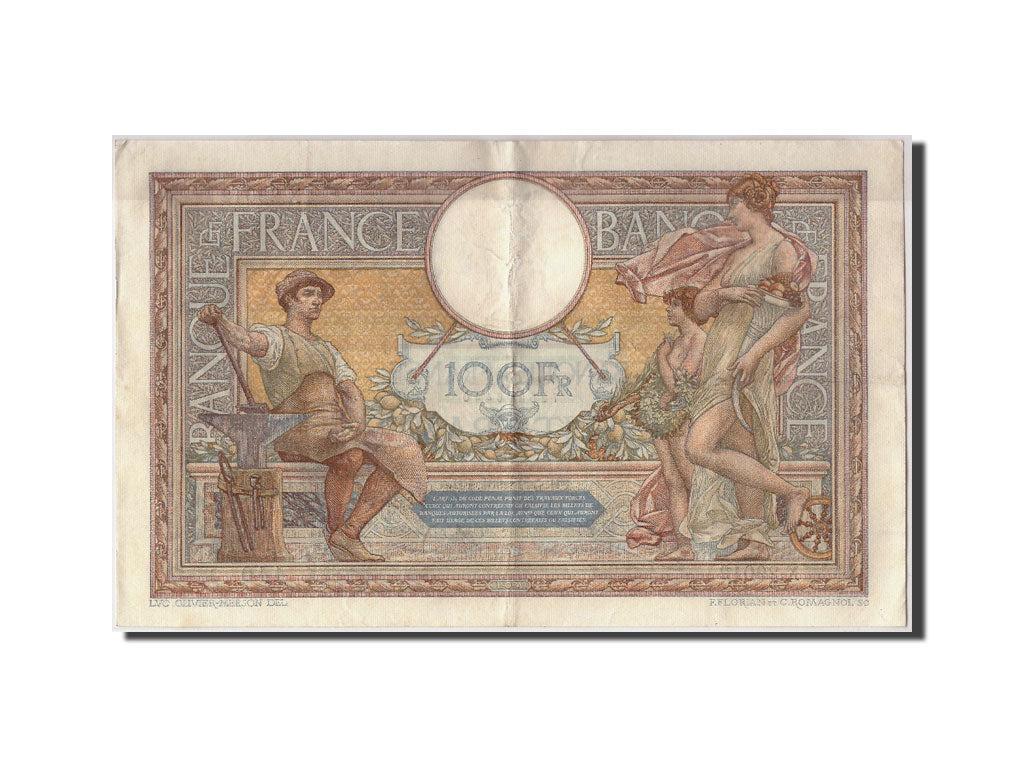 Billete, Francia, 100 Francs, 100 F 1908-1939 ''Luc Olivier Merson'', 1931