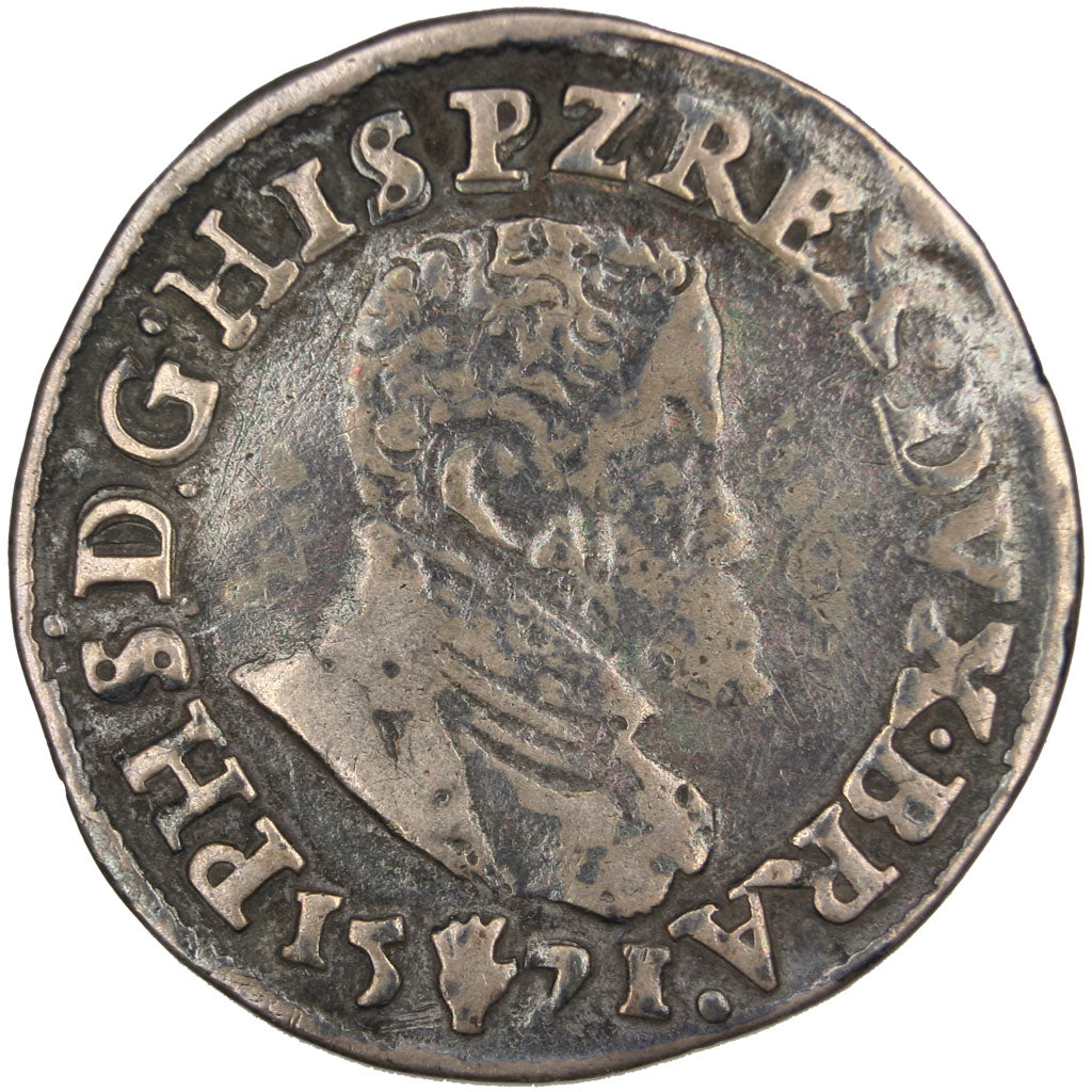 Belgio, 1/10 Ecu, 1571, Anvers, MB+, Argento