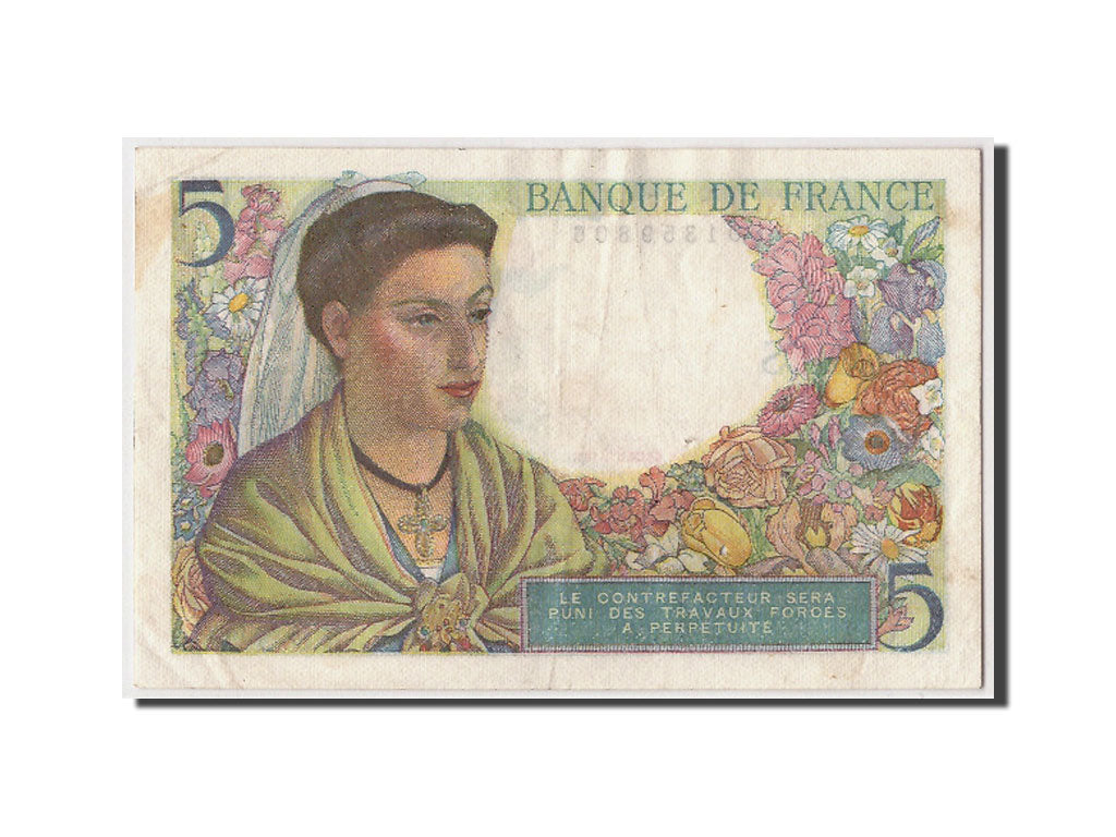 France, 5 Francs, 5 F 1943-1947 ''Berger'', 1943, KM #98a, 1943-06-02,...