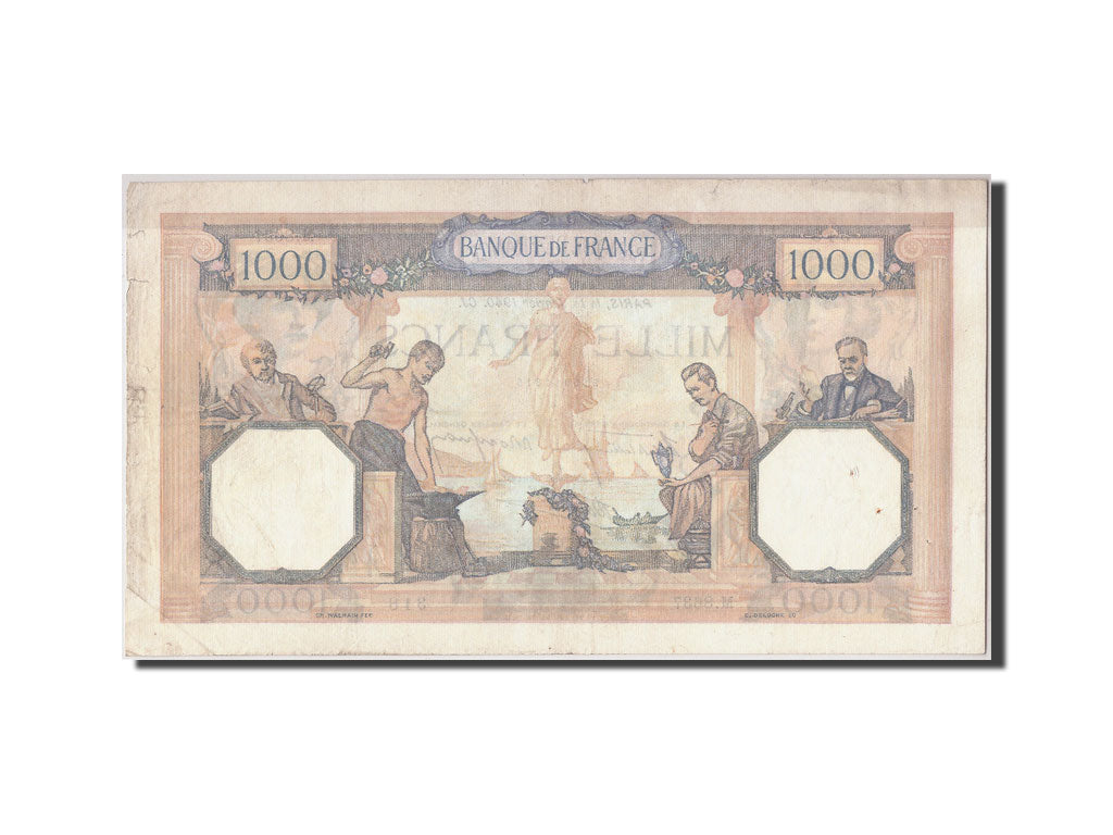 France, 1000 Francs, 1 000 F 1927-1940 ''Cérès et Mercure'', 1940, KM #90c, 1...