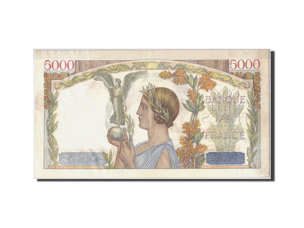 France, 5000 Francs, 5 000 F 1934-1944 ''Victoire'', 1942, KM #97c, 1942-04-23,.