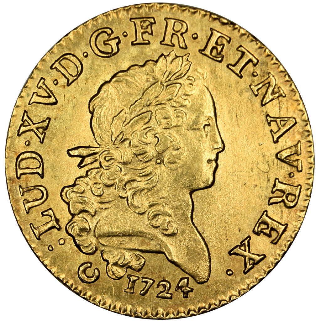 Louis XV, Louis d'or Mirliton, grandes palmes, Tours