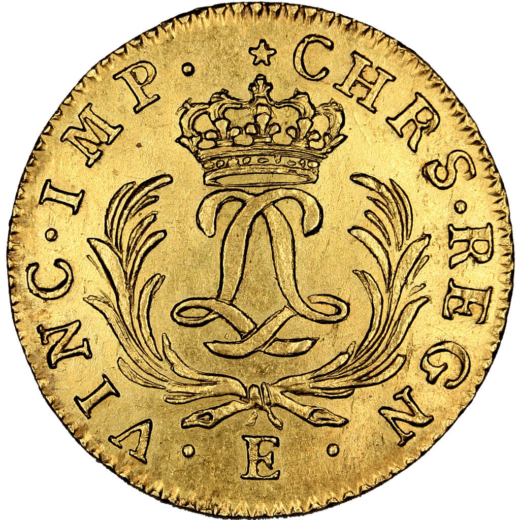Louis XV, Louis d'or Mirliton, grandes palmes, Tours