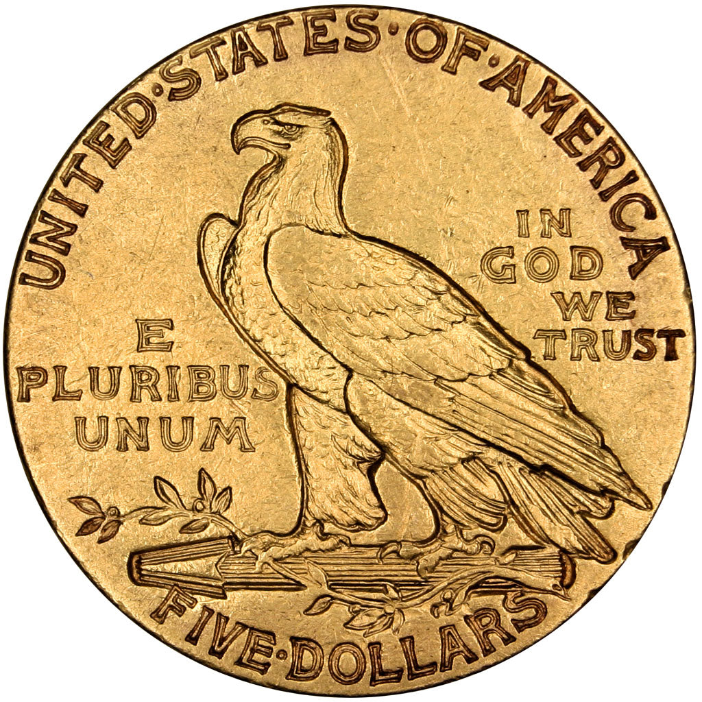 UNITED STATES, Indian Head, $5, Half Eagle, 1912, U.S. Mint, KM #129,...