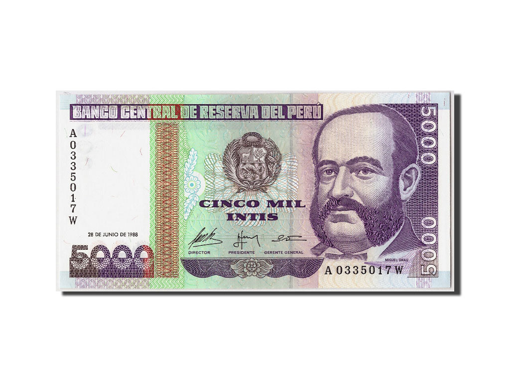 Peru, 5000 Intis, 1988, KM #138, 1988-06-28, UNC(65-70), A0335017W
