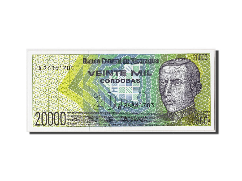 Banknote, Nicaragua, 20,000 Córdobas, UNC(65-70)