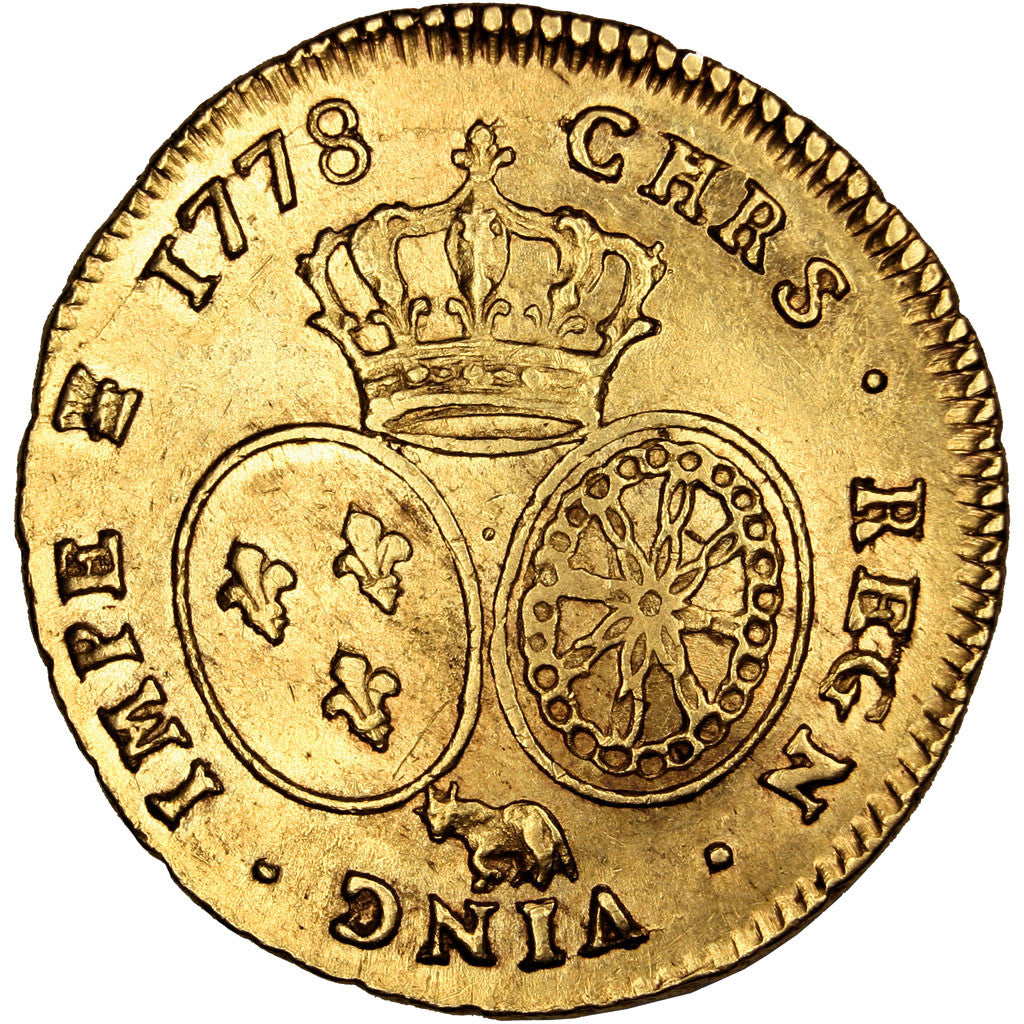 Coin, France, Louis XVI, Double louis d'or de Béarn au buste habillé, 1778 Pau