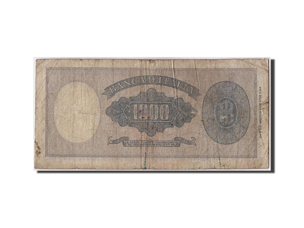 Italy, 1000 Lire, 1947, KM #83, 1947-03-20, VF(20-25), T141 020545