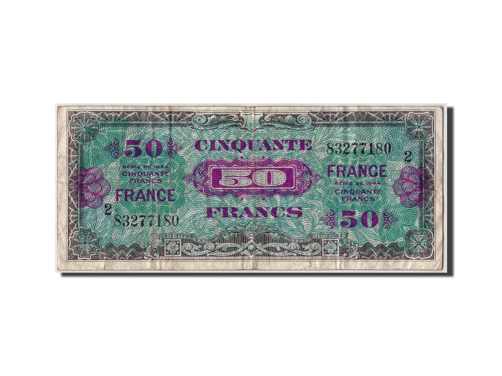France, 50 Francs, 1945 Verso France, 1945, KM #122b, VF(20-25), 83277180,...