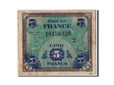 France, 5 Francs, 1944 Flag/France, 1944, KM #115b, VF(20-25), 19158439,...