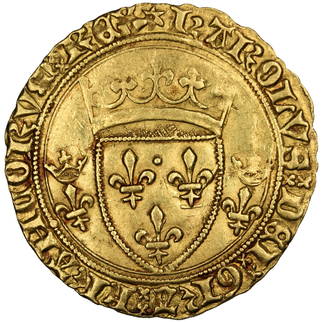 FRANCE, Ecu d'or, Saint Quentin, AU(50-53), Gold, Duplessy #511, 3.50