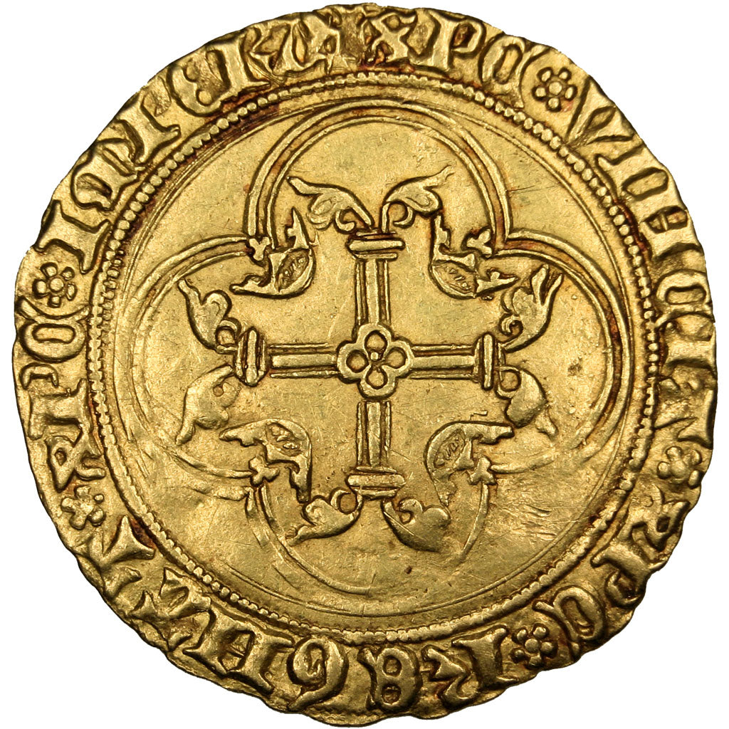 FRANCE, Ecu d'or, Saint Quentin, AU(50-53), Gold, Duplessy #511, 3.50