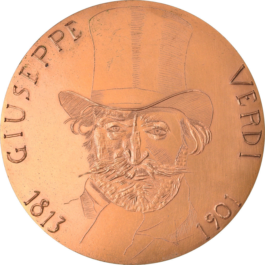 França, Medal, Musique, Giuseppe Verdi, Artes e Cultura, 1984, Rips, AU(55-58)