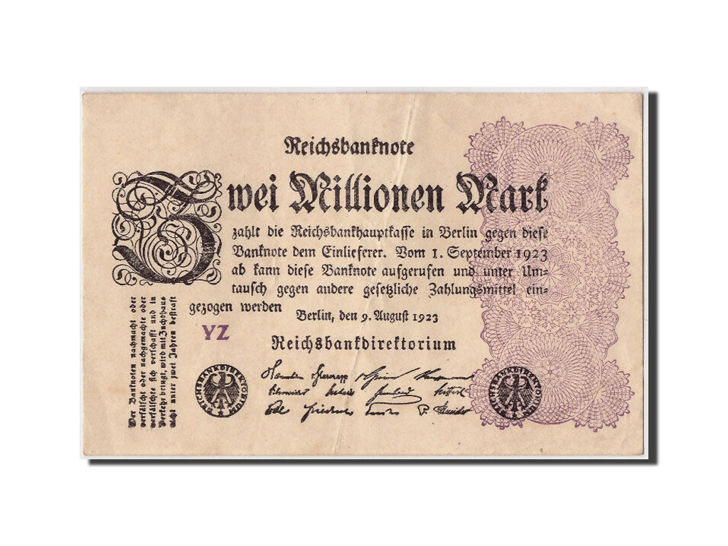 Banknote, Germany, 2 Millionen Mark, 1923, 1923-08-09, EF(40-45)