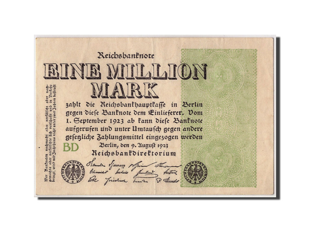 Banknote, Germany, 1 Million Mark, 1923, 1923-08-09, EF(40-45)