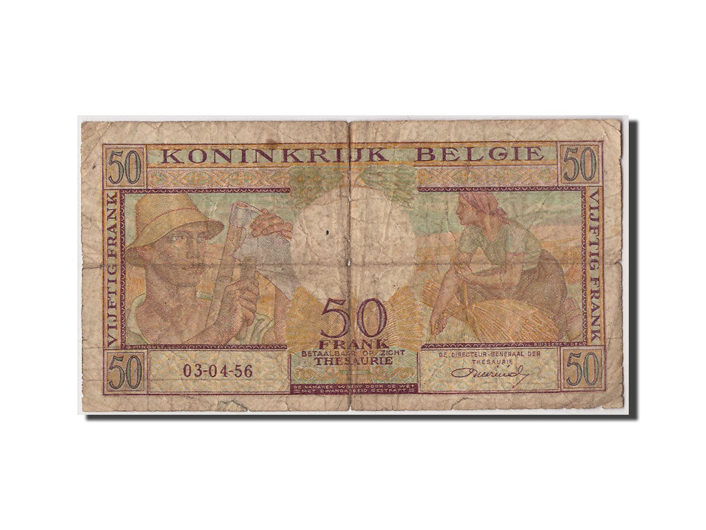 Geldschein, Belgien, 50 Francs, 1956, 1956-04-03, SGE
