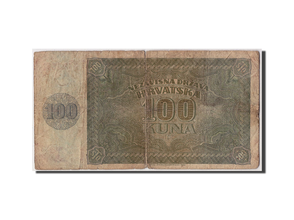Banknote, Croatia, 100 Kuna, 1941, 1941-05-26, VG(8-10)