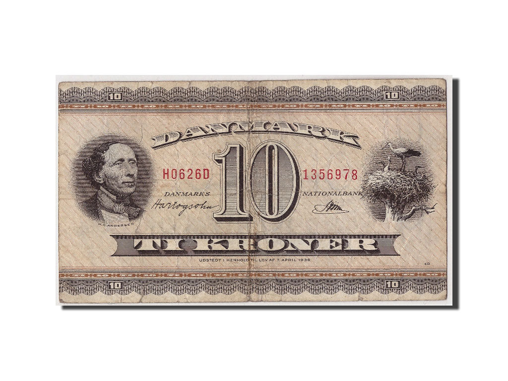 Denmark, 10 Kroner, 1962, KM #44q, F(12-15), H0626D 1356978