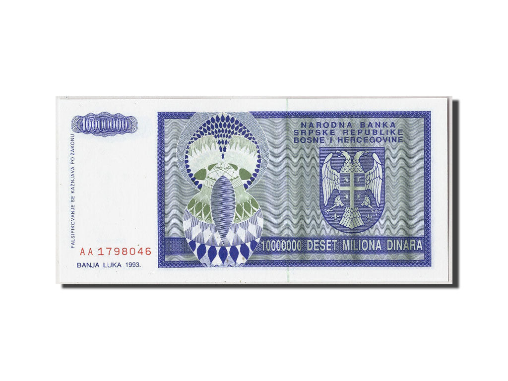 Banknote, Bosnia - Herzegovina, 10 Million Dinara, 1993, UNC(65-70)