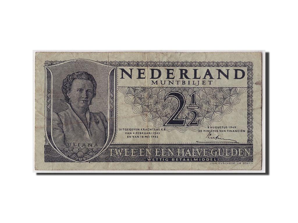 Geldschein, Niederlande, 2 1/2 Gulden, 1949, 1949-08-08, S