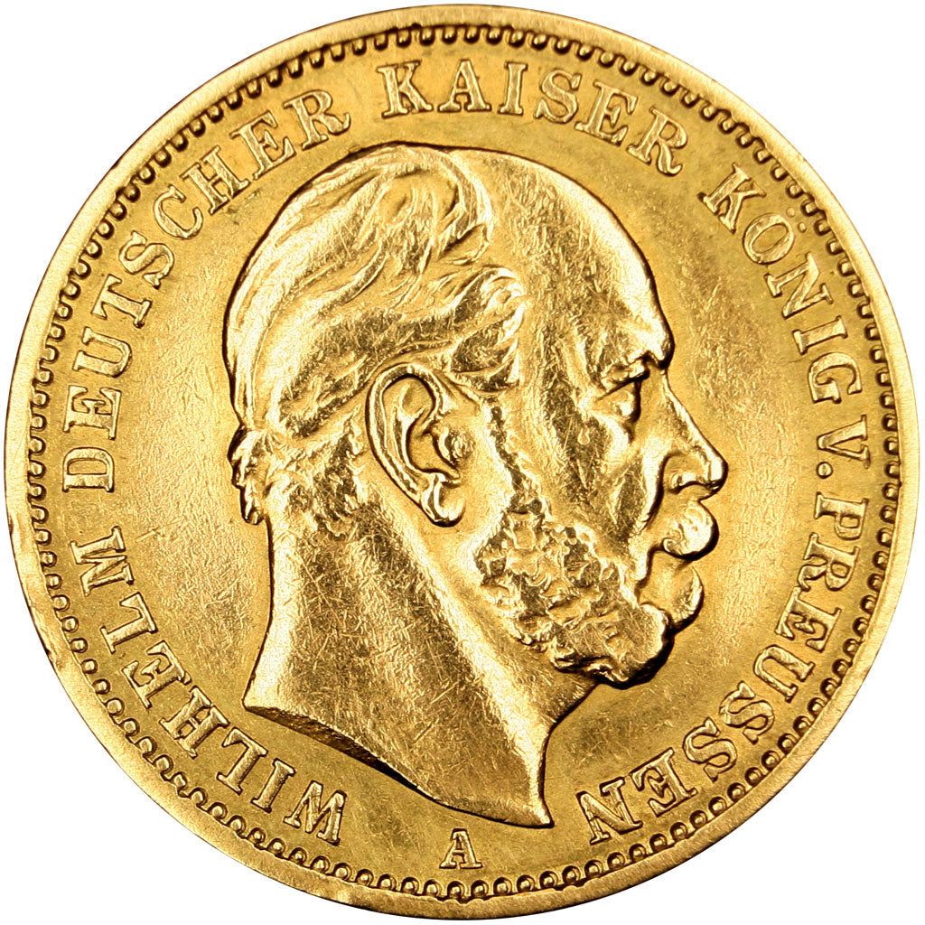 GERMAN STATES, 20 Mark, 1872, Berlin, KM #501, AU(50-53), Gold, 7.90