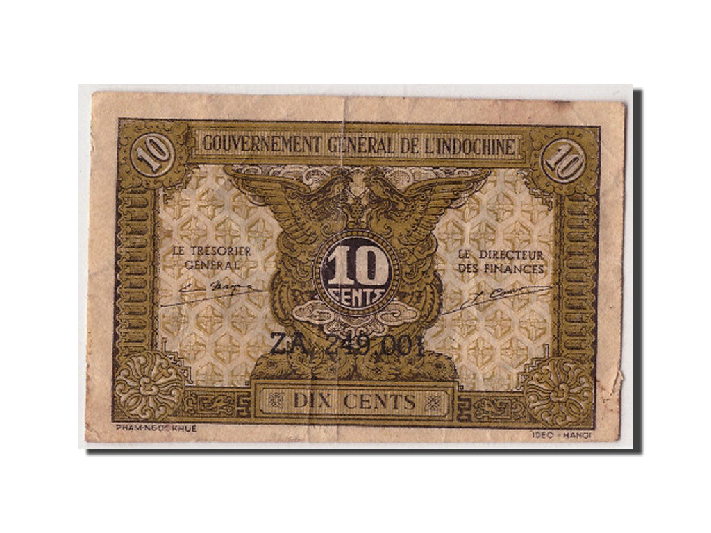 French Indo-China, 10 Cents, KM #89a, VF(20-25), ZA 249.001