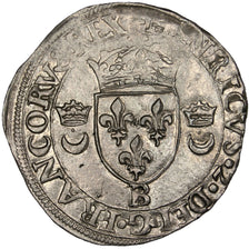 FRANCE, Douzain, 1549, Rouen, AU(55-58), Billon, Sombart #4380, 2.50
