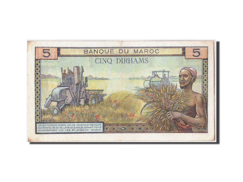 Maroc, 5 Dirhams type Mohammed V