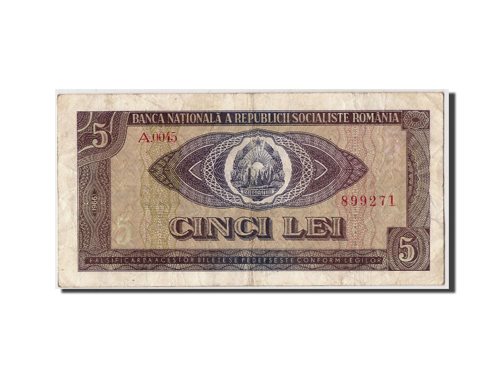 Romania, 5 Lei, 1966, KM #93a, VF(20-25), A.0045 899271