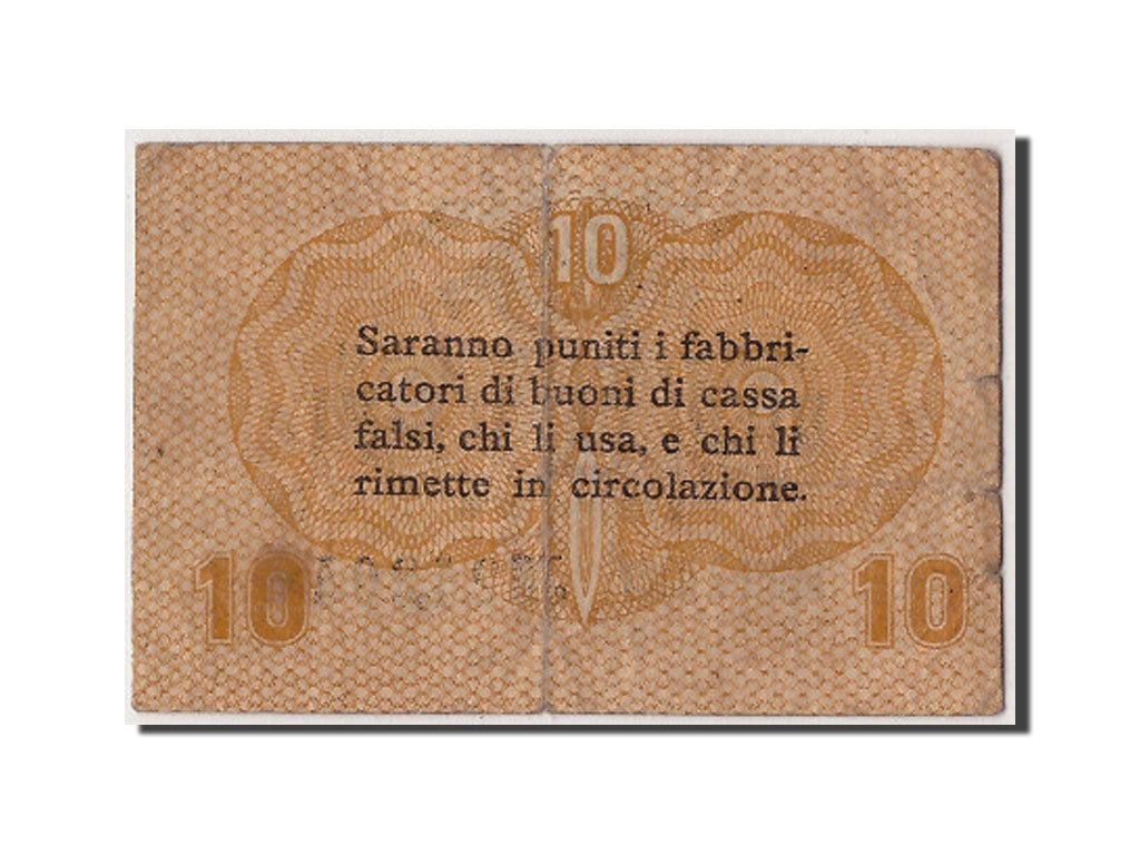Banknote, Italy, 10 Centesimi, 1918, 1918-01-02, F(12-15)