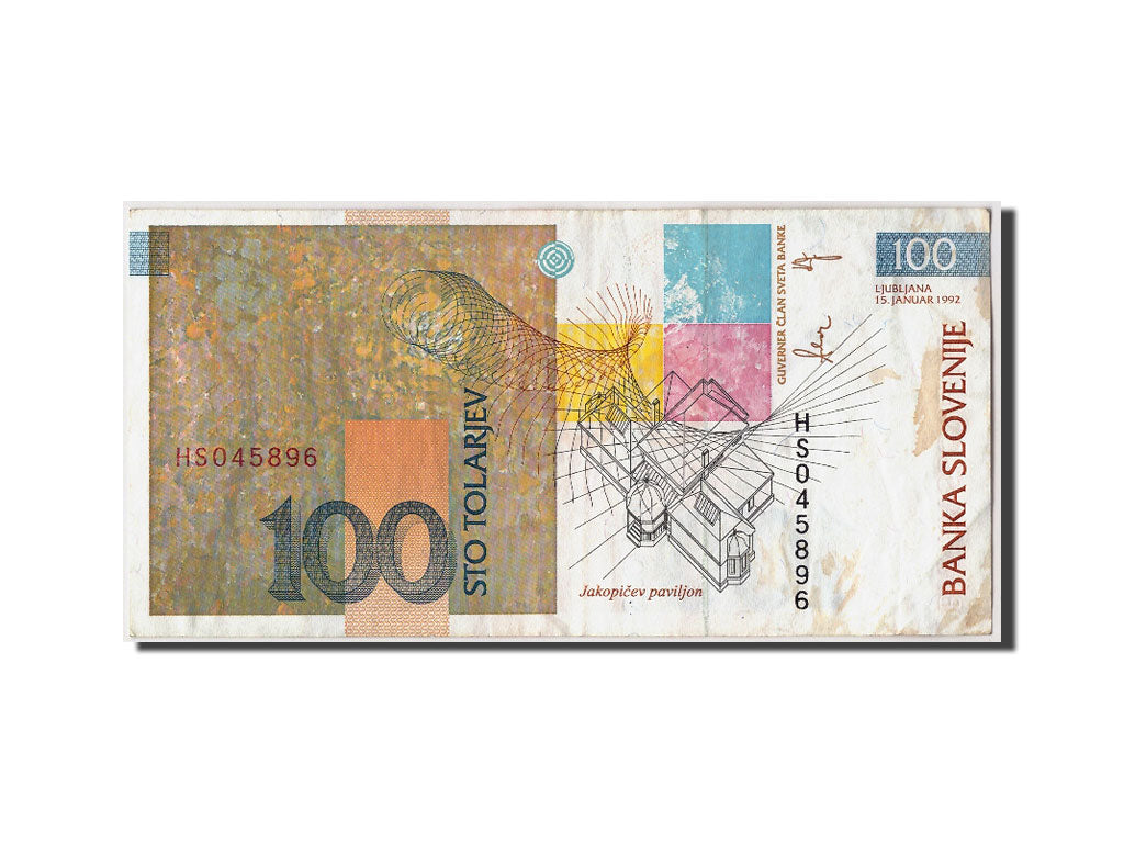 Slovenia, 100 Tolarjev, 1992, KM #14a, 1992-01-15, EF(40-45), HS045896