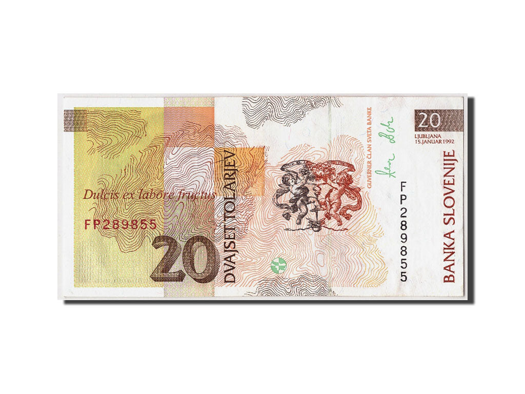 Billet, Slovénie, 20 Tolarjev, 1992, 1992-01-15, SUP