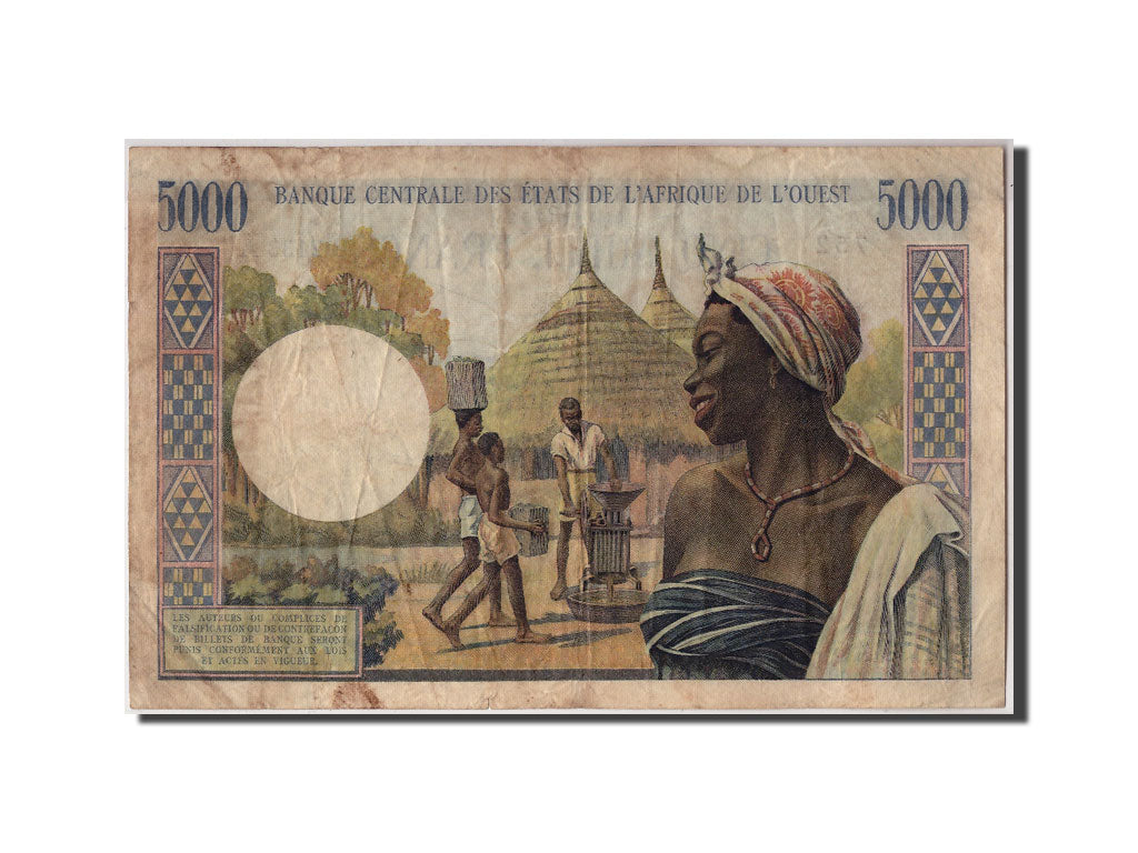 Etats de l'Afrique de L'Ouest, Côte d'Ivoire, 5000 Francs type 1959-65