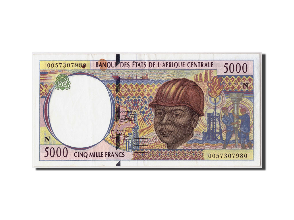 Central African States, 5000 Francs, 2000, KM #504Nf, AU(50-53), N 0057307980
