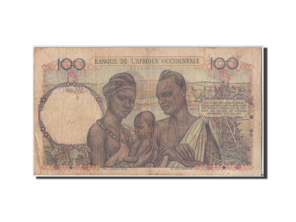 Banconote, Africa occidentale francese, 100 Francs, 1950, 1950-12-22, MB+