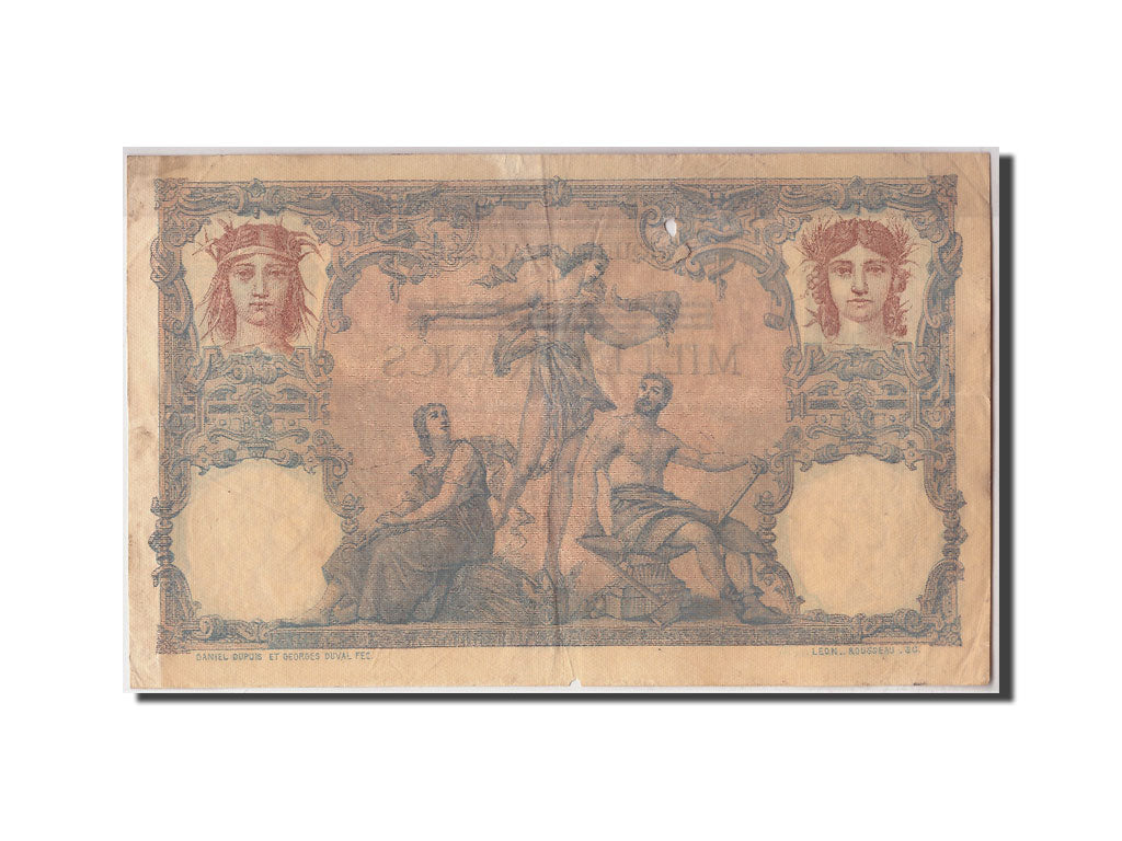 Banknote, Tunisia, 1000 Francs on 100 Francs, 1892-07-12, EF(40-45)