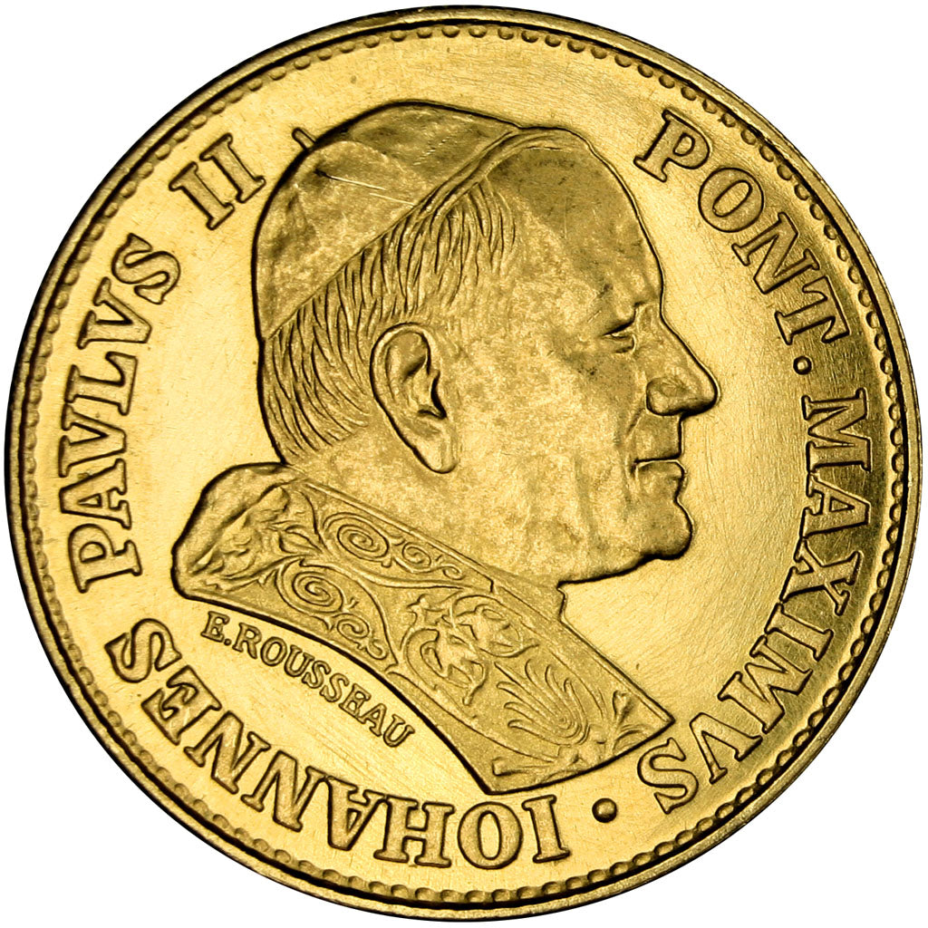 Médaille module 20 Francs or, visite en France de Jean-Paul II, 1980