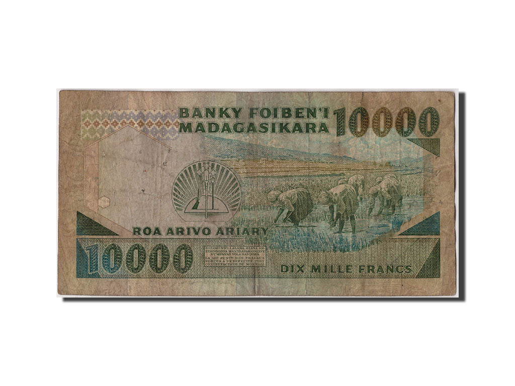 Madagascar, 10,000 Francs = 2000 Ariary, Undated (1988-94), KM:74a, Undated,...