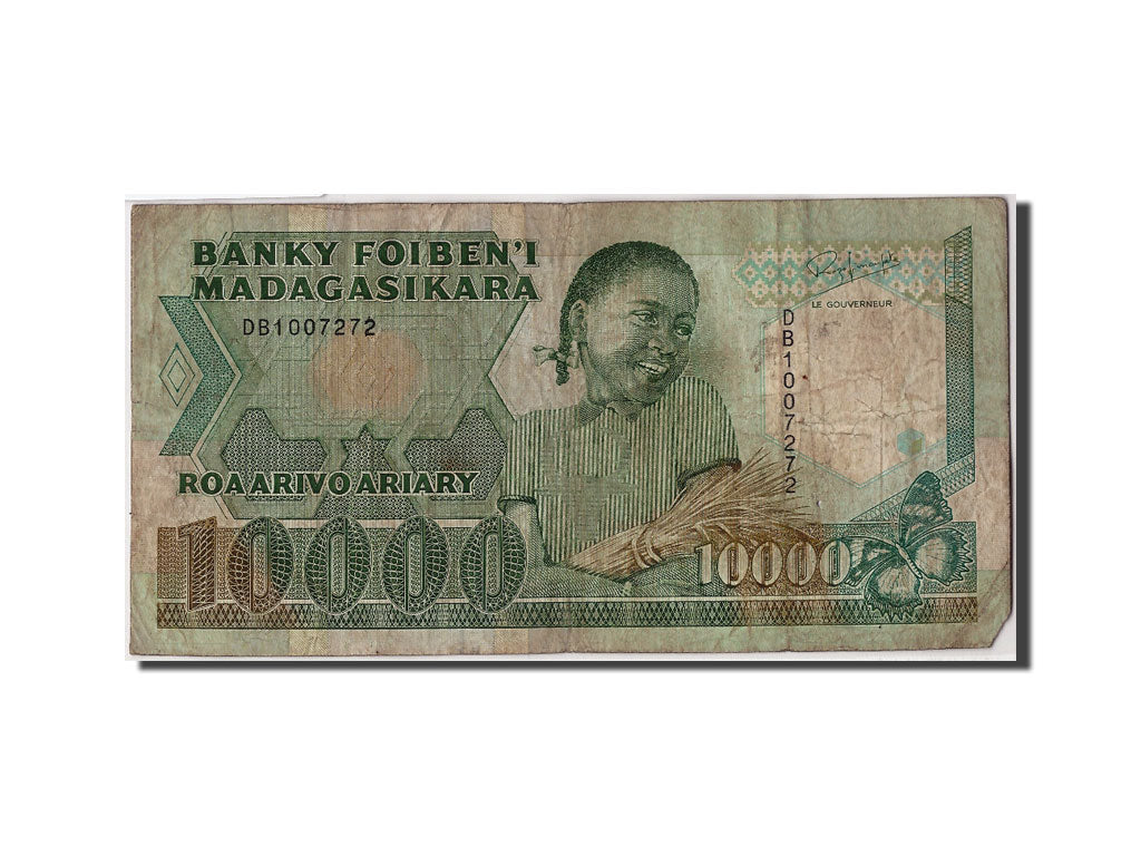 Madagascar, 10,000 Francs = 2000 Ariary, Undated (1988-94), KM:74a, Undated,...