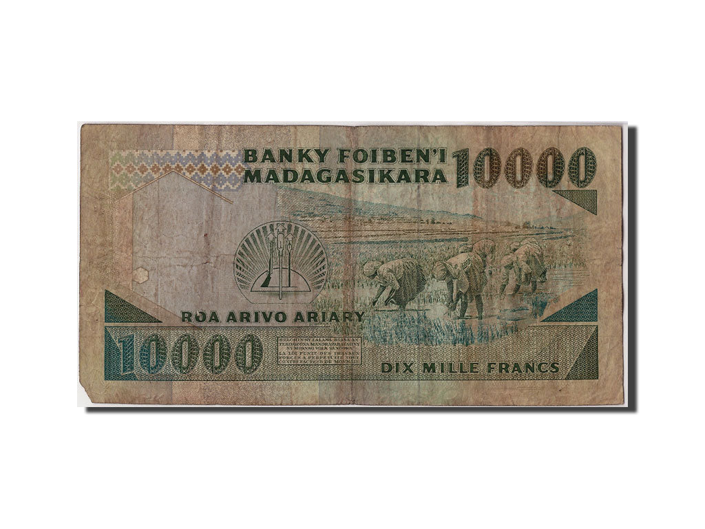 Madagascar, 10,000 Francs = 2000 Ariary, Undated (1988-94), KM:74a, Undated,...