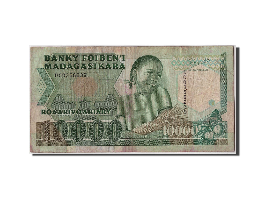 Madagascar, 10,000 Francs = 2000 Ariary, Undated (1988-94), KM:74a, Undated,...