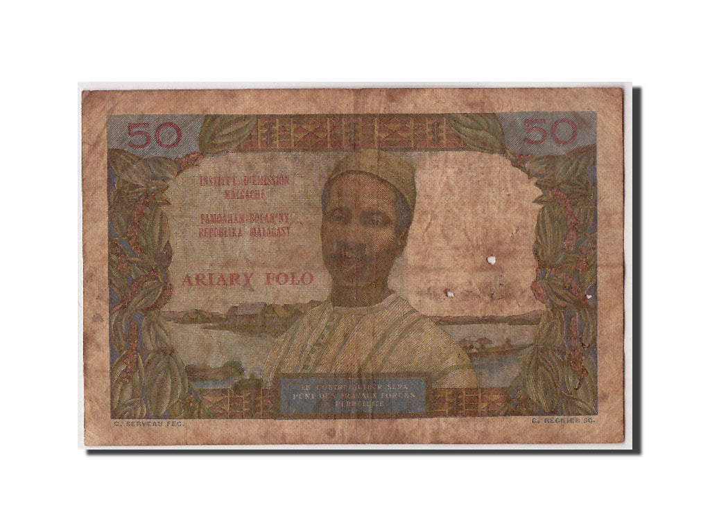 Banknote, Madagascar, 50 Francs = 10 Ariary, undated (1969), Undated, KM:61