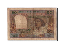 Madagascar, 50 Francs = 10 Ariary, undated (1969), Undated, KM:61, VF(20-25),...