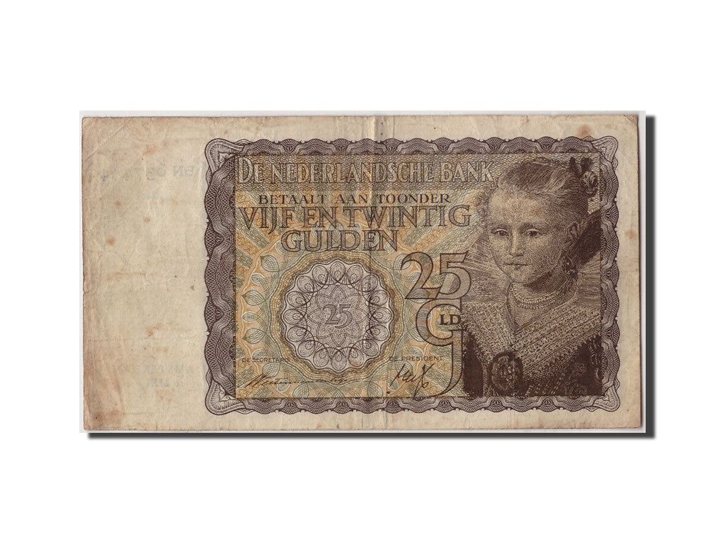 Pays Bas, 25 Gulden, 1940, KM:57, 1940-05-20, TB