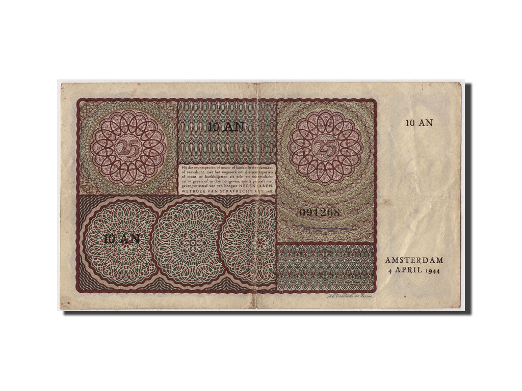 Netherlands, 25 Gulden, 1944, KM:60, 1944-04-04, EF(40-45)