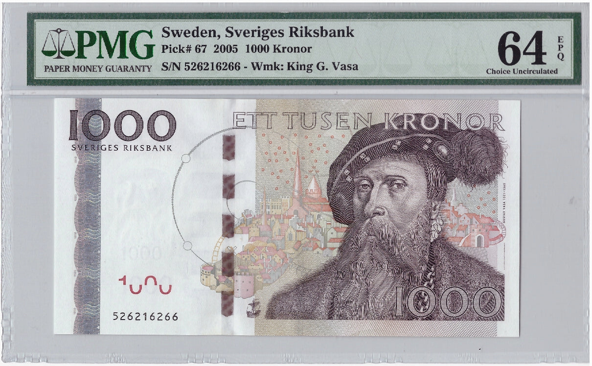 Banknote, Sweden, 1000 Kronor, 2005, Undated, KM:67, graded, PMG, 1605968-002