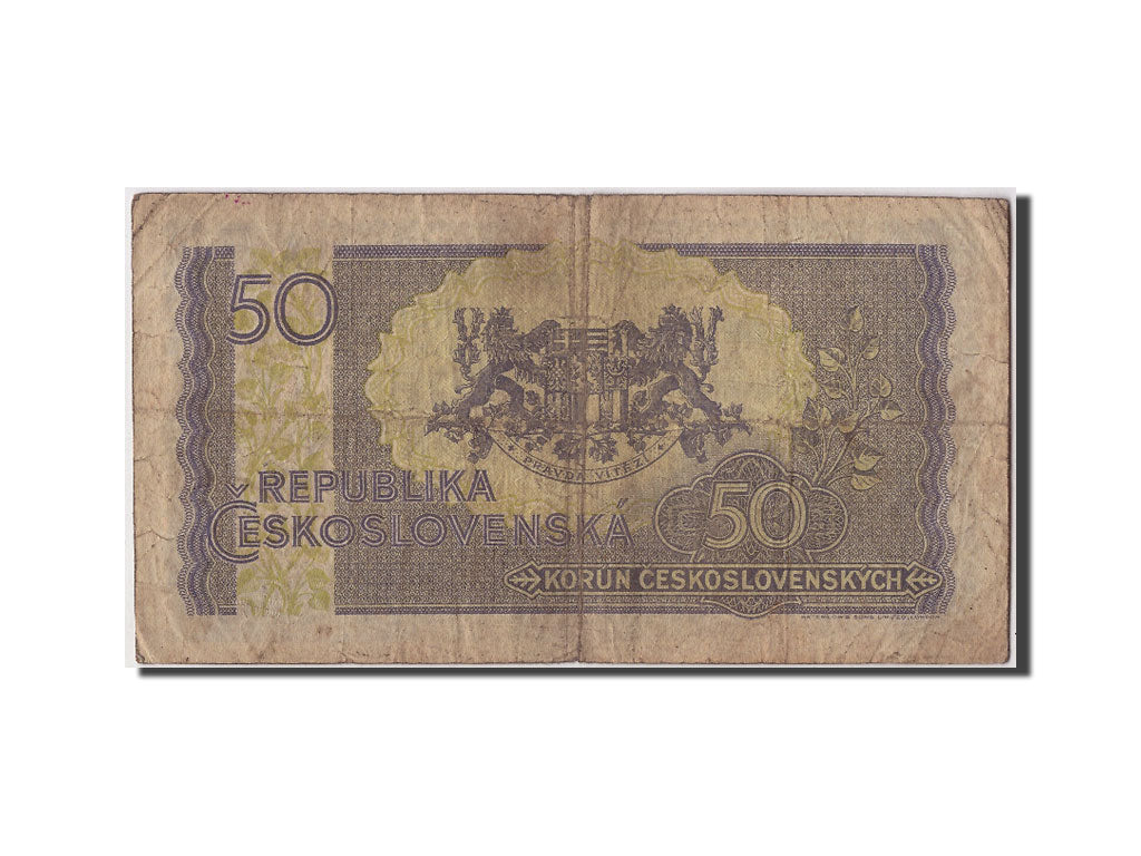 Czechoslovakia, 50 Korun, undated (1945), Undated, KM:62a, VF(20-25)