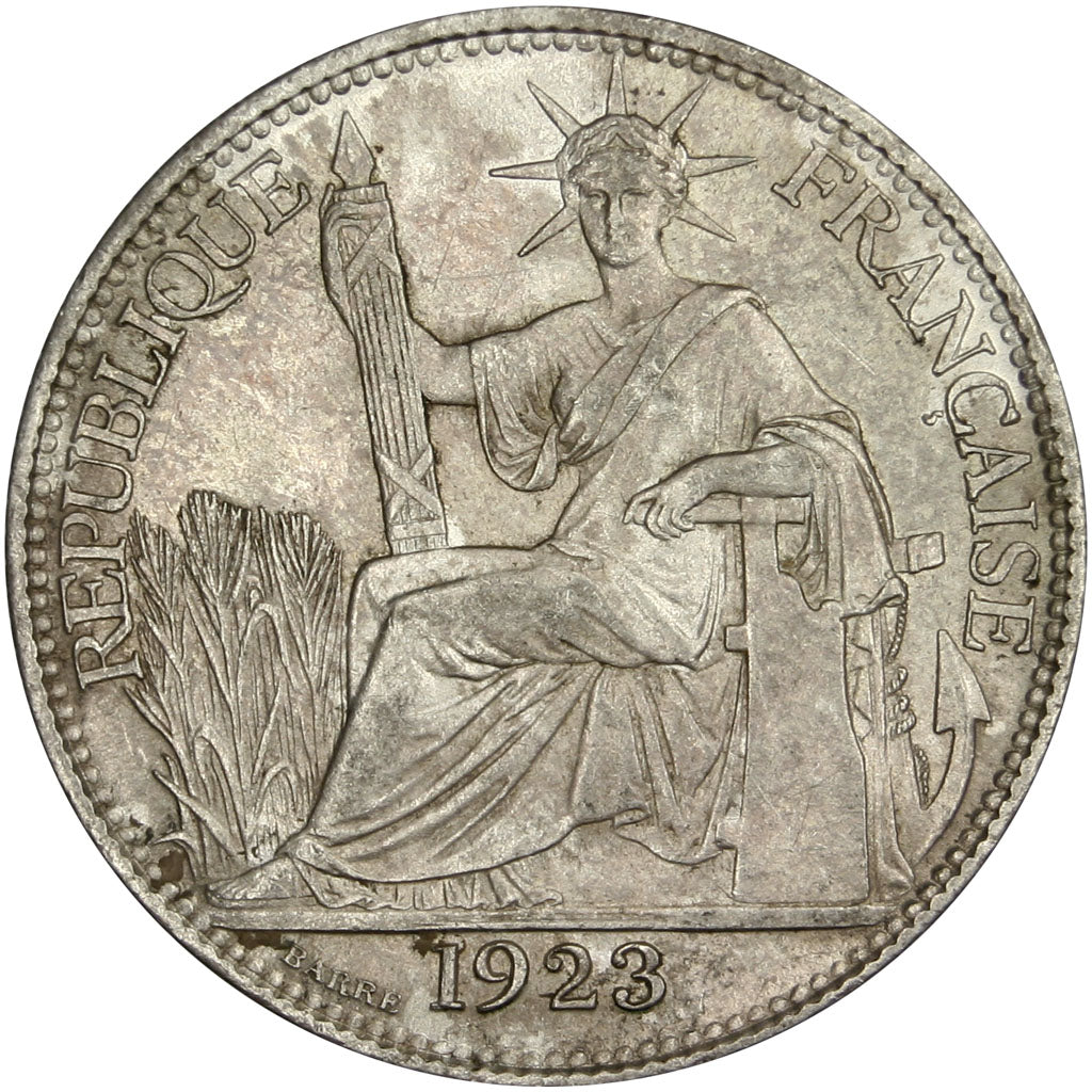 Indochine, 20 Cent, 1923, Paris, MS(63), Silver, Lecompte #223, 5.48